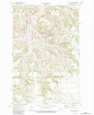 United States Geological Survey Petes Creek, ND (1974, 24000-Scale) digital map