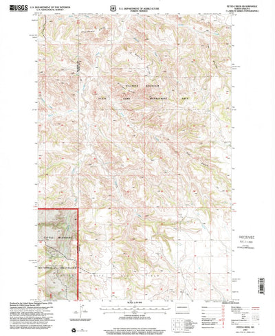 United States Geological Survey Petes Creek, ND (1997, 24000-Scale) digital map