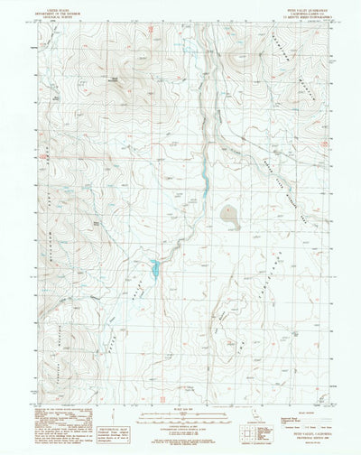 United States Geological Survey Petes Valley, CA (1989, 24000-Scale) digital map