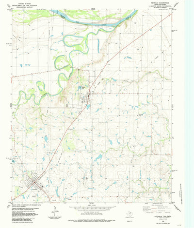 United States Geological Survey Petrolia, TX-OK (1984, 24000-Scale) digital map