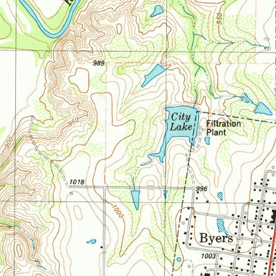 United States Geological Survey Petrolia, TX-OK (1984, 24000-Scale) digital map