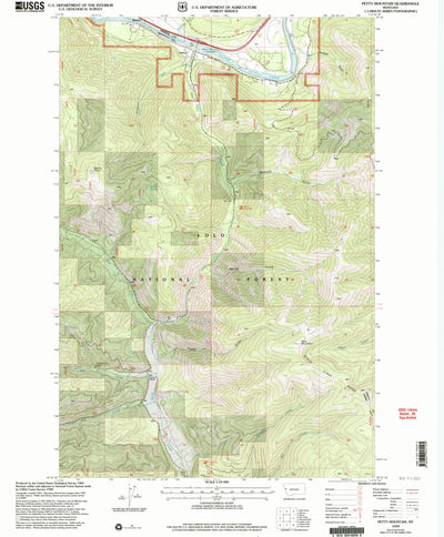 United States Geological Survey Petty Mountain, MT (1999, 24000-Scale) digital map