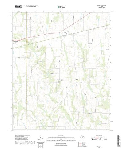 United States Geological Survey Petty, TX (2022, 24000-Scale) digital map