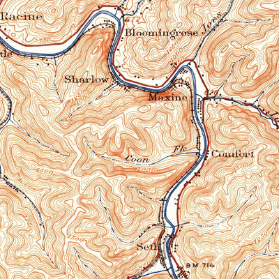 United States Geological Survey Peytona, WV (1929, 62500-Scale) digital map