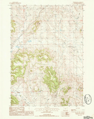 United States Geological Survey Pfeiffer Hill, WY (1984, 24000-Scale) digital map