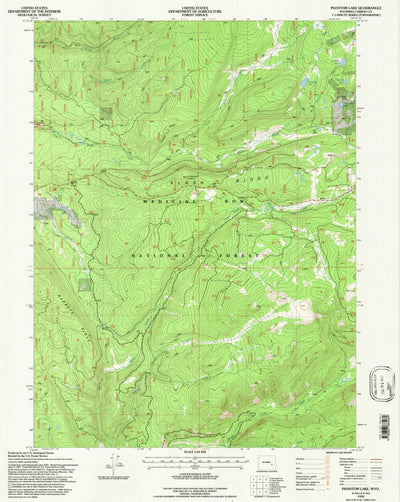 United States Geological Survey Phantom Lake, WY (1992, 24000-Scale) digital map