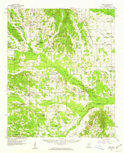 United States Geological Survey Pheba, MS (1959, 62500-Scale) digital map