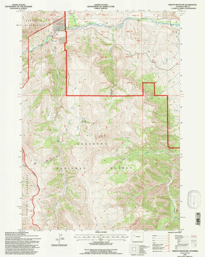 United States Geological Survey Phelps Mountain, WY (1991, 24000-Scale) digital map