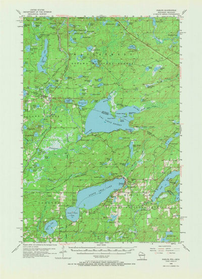 United States Geological Survey Phelps, WI-MI (1956, 62500-Scale) digital map