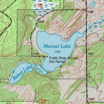 United States Geological Survey Phelps, WI-MI (1999, 24000-Scale) digital map