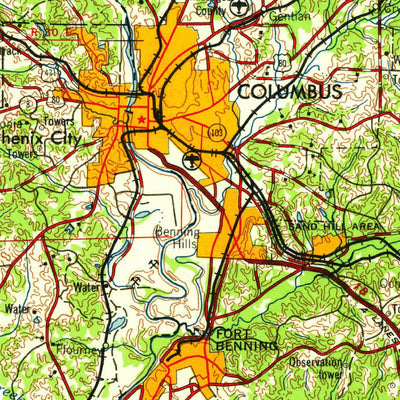 United States Geological Survey Phenix City, AL-GA (1958, 250000-Scale) digital map