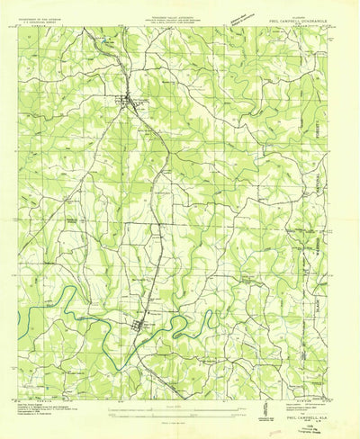 United States Geological Survey Phil Campbell, AL (1936, 24000-Scale) digital map