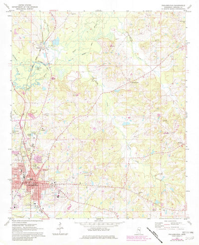 United States Geological Survey Philadelphia, MS (1972, 24000-Scale) digital map