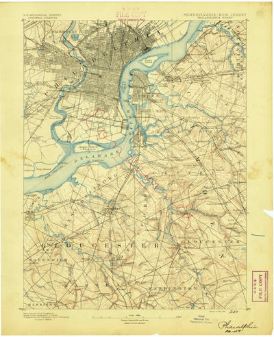 United States Geological Survey Philadelphia, PA-NJ (1891, 62500-Scale) digital map