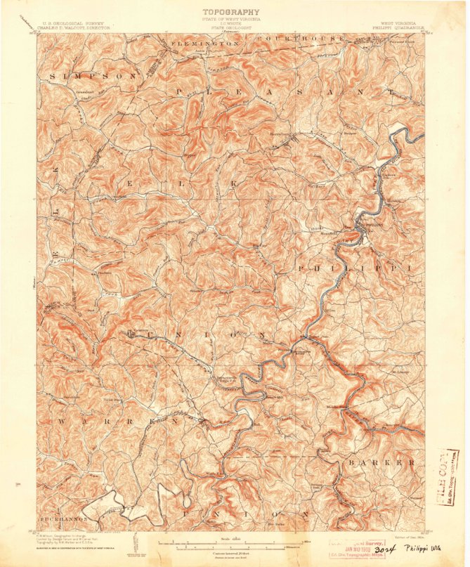 Philippi, WV (1904, 62500Scale) Map by United States Geological Survey