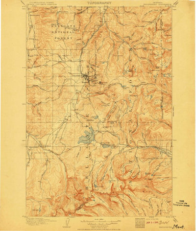 United States Geological Survey Philipsburg, MT (1908, 125000-Scale) digital map