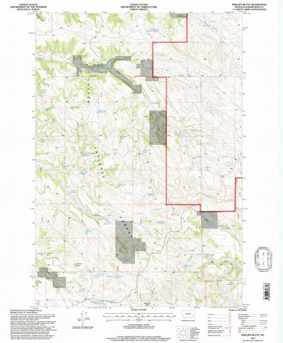 United States Geological Survey Phillips Butte, MT (1995, 24000-Scale) digital map