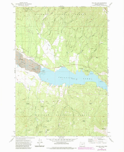 United States Geological Survey Phillips Lake, OR (1972, 24000-Scale) digital map