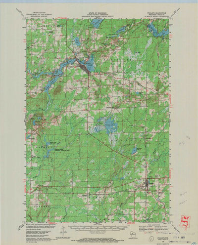 United States Geological Survey Phillips, WI (1968, 62500-Scale) digital map