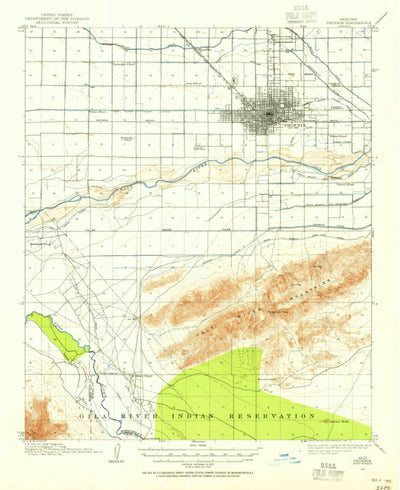 United States Geological Survey Phoenix, AZ (1912, 62500-Scale) digital map