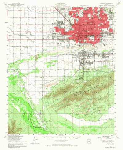 United States Geological Survey Phoenix, AZ (1952, 62500-Scale) digital map