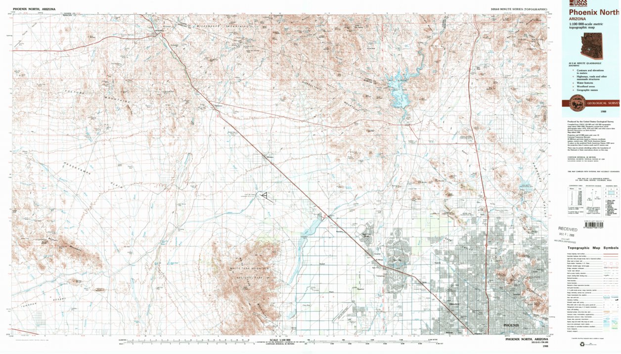 Phoenix North, AZ (1988, 100000-Scale) Map by United States