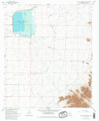 United States Geological Survey Picacho Reservoir, AZ (1968, 24000-Scale) digital map