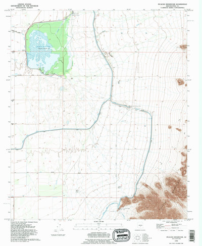 United States Geological Survey Picacho Reservoir, AZ (1992, 24000-Scale) digital map
