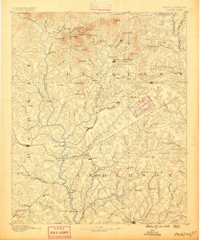 United States Geological Survey Pickens, SC (1888, 125000-Scale) digital map