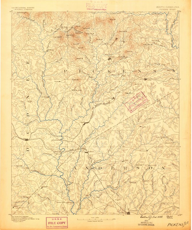 Pickens SC (1888 125000 Scale) Map by United States Geological Survey Pickens SC (1888 125000 Scale) Map by United States Geological Survey