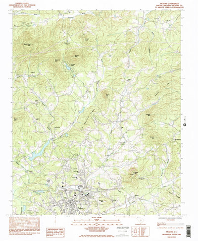 United States Geological Survey Pickens, SC (1983, 24000-Scale) digital map