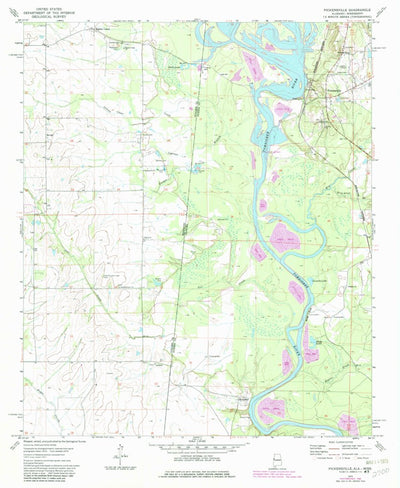 United States Geological Survey Pickensville, AL-MS (1974, 24000-Scale) digital map