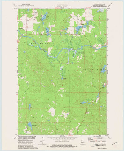 United States Geological Survey Pickerel, WI (1973, 24000-Scale) digital map