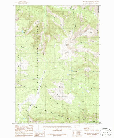 United States Geological Survey Picket Pin Mountain, MT (1986, 24000-Scale) digital map