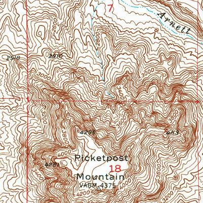 United States Geological Survey Picketpost Mountain, AZ (1948, 24000-Scale) digital map