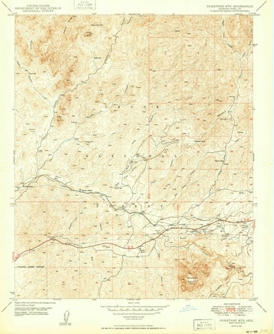 United States Geological Survey Picketpost Mountain, AZ (1949, 24000-Scale) digital map