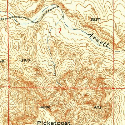 United States Geological Survey Picketpost Mountain, AZ (1949, 24000-Scale) digital map