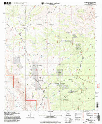 United States Geological Survey Pickett Hill, NM (2001, 24000-Scale) digital map