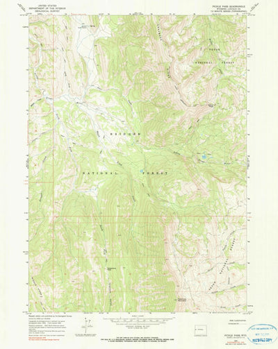 United States Geological Survey Pickle Pass, WY (1965, 24000-Scale) digital map