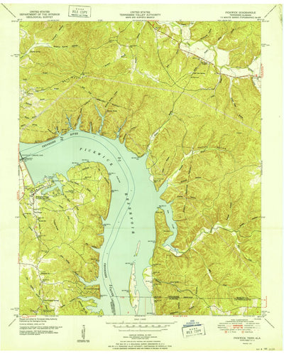 United States Geological Survey Pickwick, TN-AL (1952, 24000-Scale) digital map