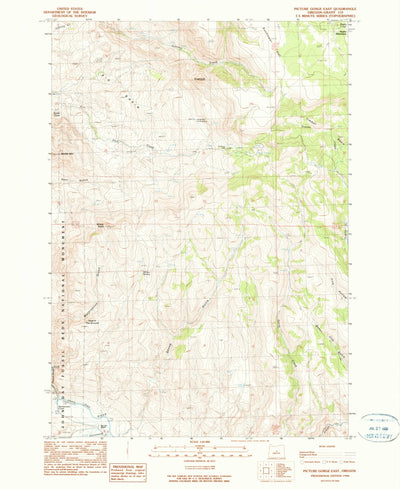 United States Geological Survey Picture Gorge East, OR (1990, 24000-Scale) digital map