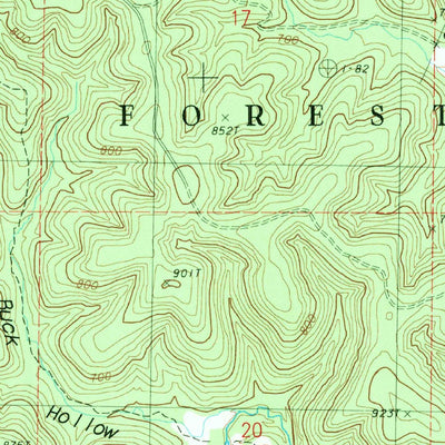 United States Geological Survey Piedmont Hollow, MO (1982, 24000-Scale) digital map