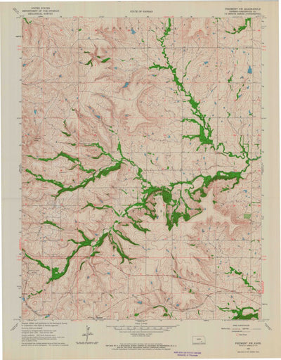 United States Geological Survey Piedmont NW, KS (1964, 24000-Scale) digital map
