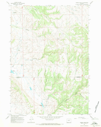 United States Geological Survey Pierce Draw, WY (1967, 24000-Scale) digital map