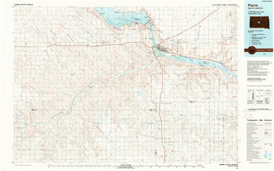 United States Geological Survey Pierre, SD (1986, 100000-Scale) digital map
