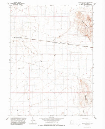 United States Geological Survey Pigeon Mountain, UT (1991, 24000-Scale) digital map