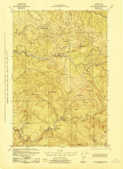United States Geological Survey Pigeon Springs, WA (1943, 62500-Scale) digital map