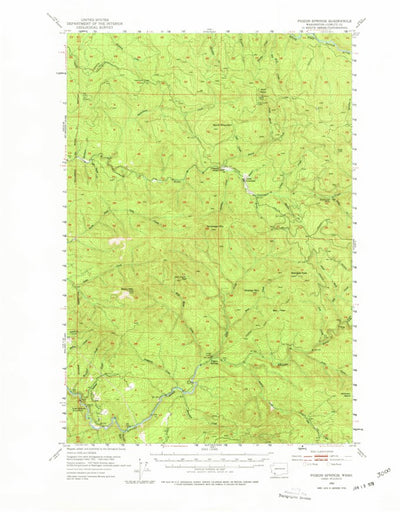 United States Geological Survey Pigeon Springs, WA (1953, 62500-Scale) digital map