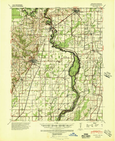 United States Geological Survey Piggott, AR-MO (1940, 62500-Scale) digital map