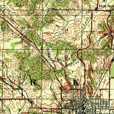 United States Geological Survey Piggott, AR-MO (1940, 62500-Scale) digital map